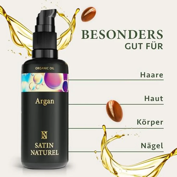 Satin Naturel Bio Arganöl Vegan Kaltgepresst - 100 ml  – Bild 2