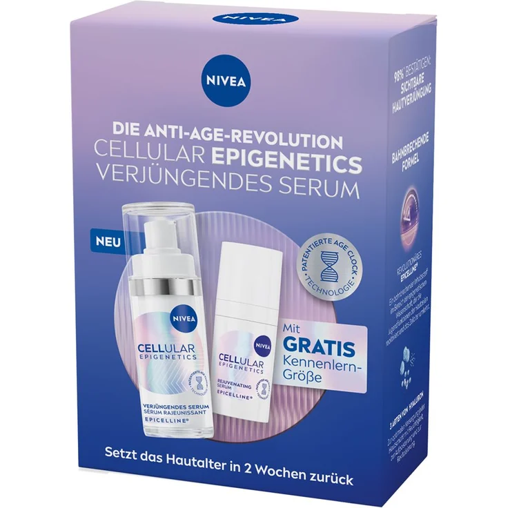 Nivea Cellular Epigenetics Serum, Verjüngendes Gesichtsserum mit Age Clock Technologie®, 30ml + 15ml