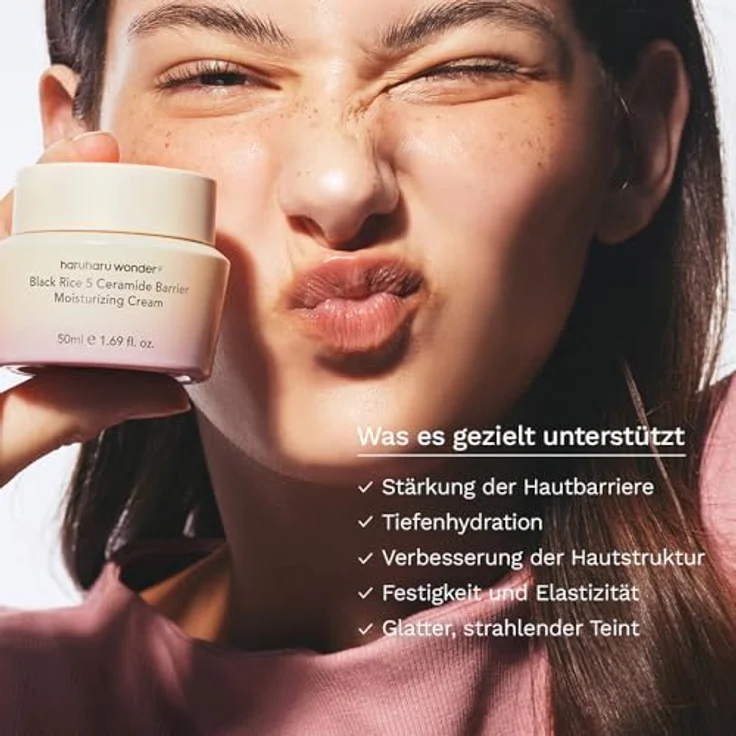 Haruharu Wonder Black Rice 5 Ceramide Barrier Moisturizing Cream, intensiv nährende Gesichtscreme zur Regeneration der Hautbarriere, 50 ml – Bild 6