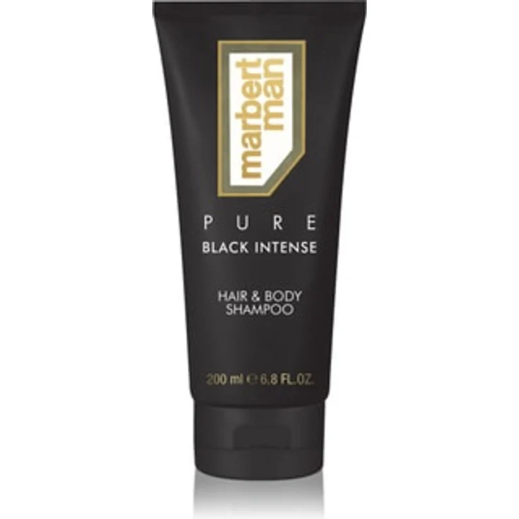 Marbert Man Pure Black Intense Hair & Body Shampoo Duschgel, 200ml, tiefenwirksame Reinigung und Pflege für Männerhaut