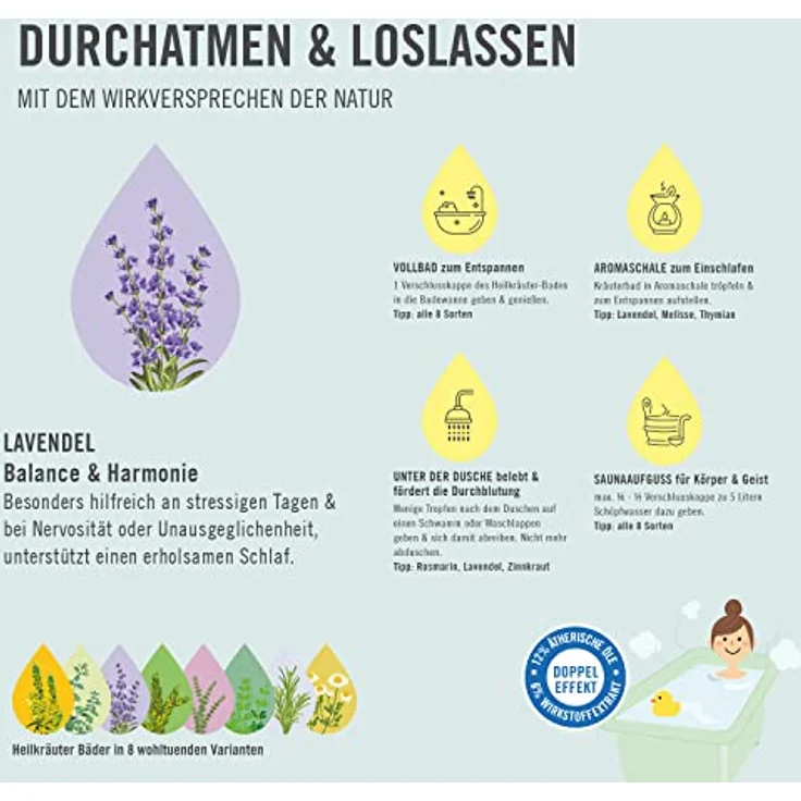 ARYA LAYA Heilkräuter-Bad Balance & Harmonie, 200 ml - Lavendel-Extrakt für Stressabbau & Entspannung, vegan – Bild 4