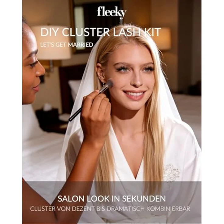 fleeky Press-On Lashes Glam, voluminöse Wimpern mit selbstklebender W-Bonding-Technologie, bis zu 3 Tage Halt – Bild 3