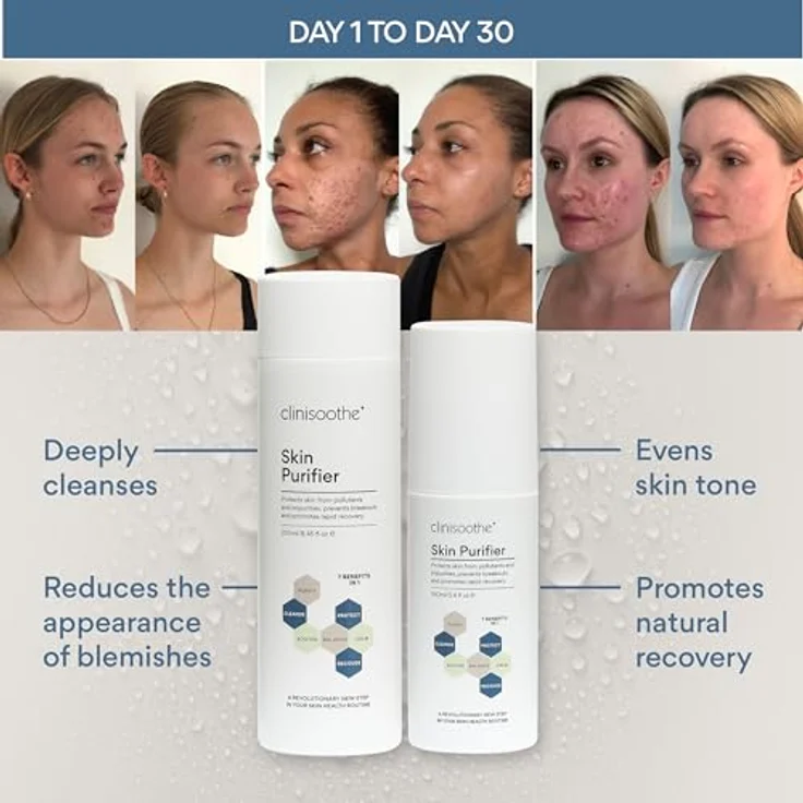 Clinisoothe Skin Purifier 250mL - Hochreiner Hypochlorous Hauttoner & Hydratisierendes Gesichtsspray für Unreinheiten, Rückenflecken & mehr - 7-in-1 Gesichtsreiniger für Frauen & Männer – Bild 4