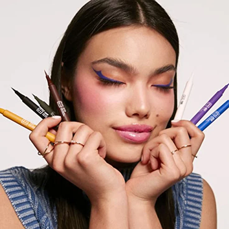 3INA The Color Pen Eyeliner, Filzstift-Eyeliner in kräftigem Lila, Farbton 482, 1 ml – Bild 5