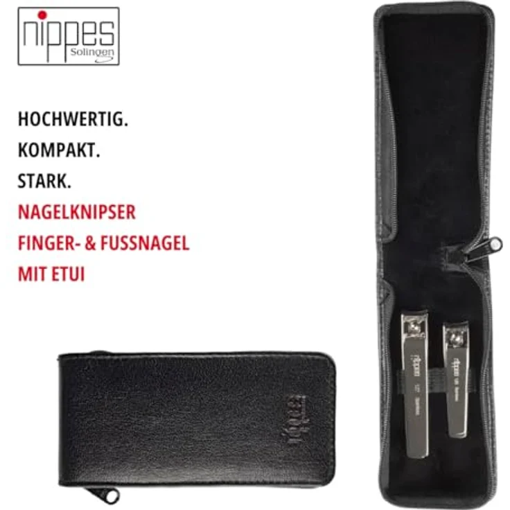 Nippes Solingen Kombi-Set 1, Finger- und Fuß-Nagelknipser, Gehärteter Edelstahl, Rostfrei – Bild 3
