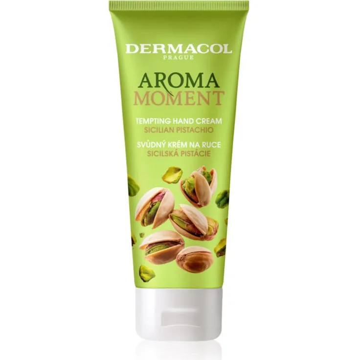 Dermacol Aroma Moment Sicilian Pistachio Handcreme, 100 ml, feuchtigkeitsspendend mit angenehmem Duft