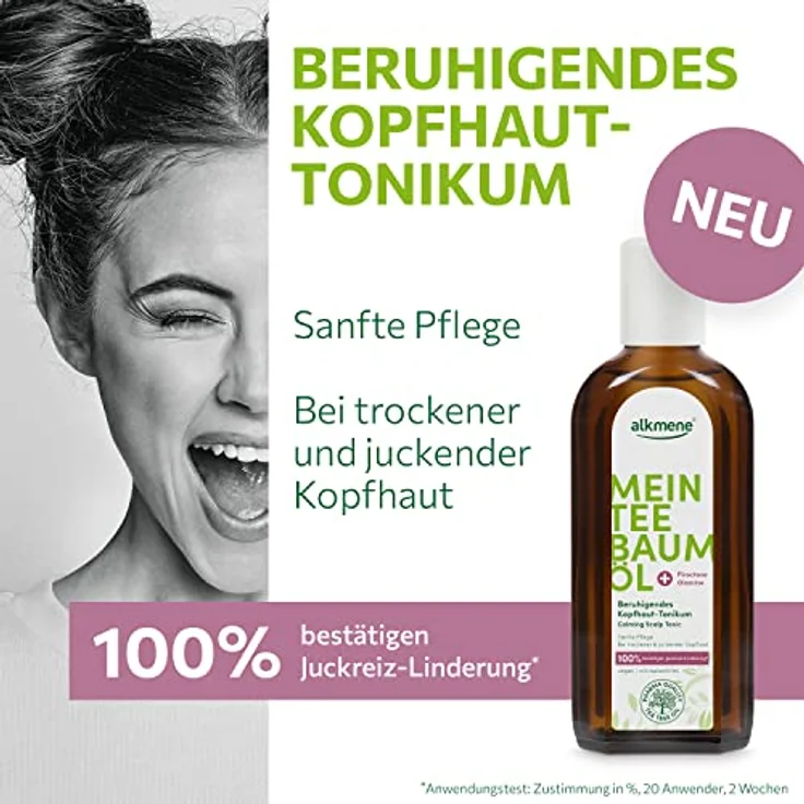 Alkmene Mein Teebaumöl Kopfhaut Tonikum 3x 250 ml, Juckreiz Linderung mit 100% Bestätigung, vegan & klimaneutral, beruhigendes Haarwasser bei trockener & juckender Kopfhaut – Bild 2
