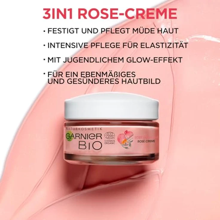 Garnier Bio Rosy Glow 3in1 Rosé Gesichtscreme 50 ml – Bild 2