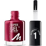 Manhattan Super Gel Nagellack – Gel Maniküre Effekt ganz ohne UV Licht – Dunkelroter Nail Polish mit bis zu 14 Tagen Halt – Farbe Seductive Red 685 – 1 x 12ml