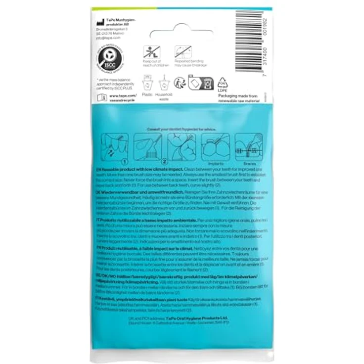 TePe Interdentalbürste - Für eine einfache und gründliche Reinigung der Zahnzwischenräume 1 x 8 Interdental Bürsten Interdentalbürsten bunt – Bild 3