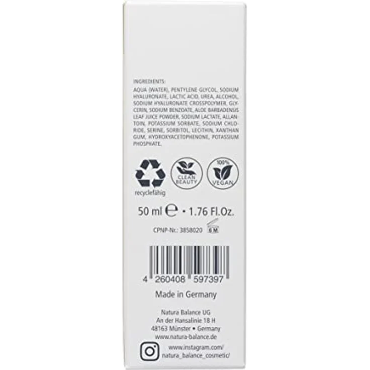 Natura Balance 5 fach Hyaluron Serum Gel, 50ml Anti-Aging Feuchtigkeitsbooster mit 5 Hyaluronsäuretypen, vegan, Made in Germany – Bild 2