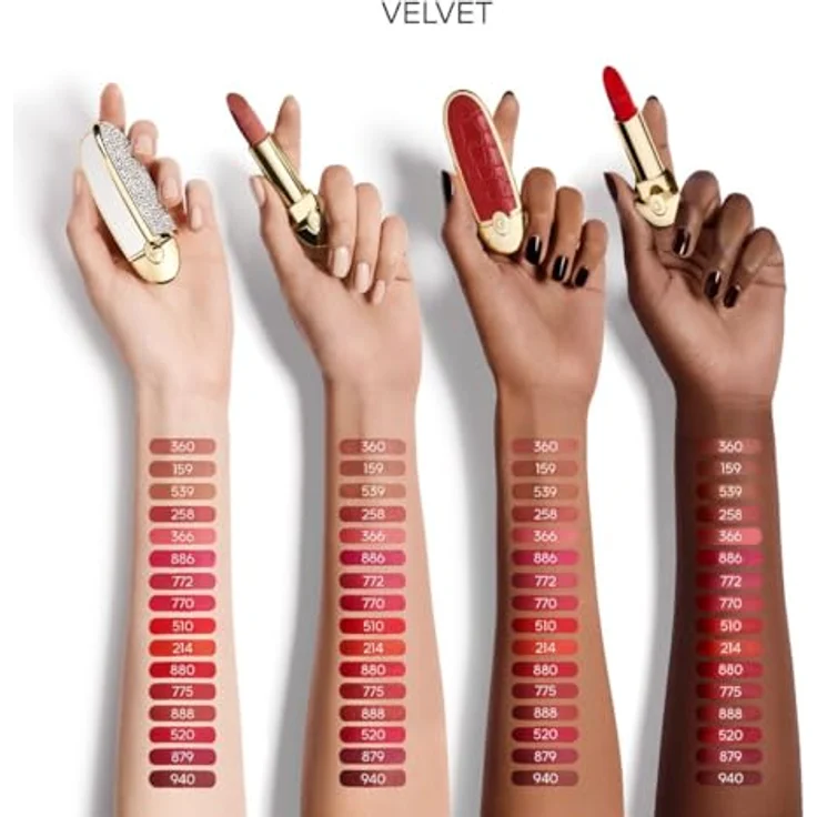GUERLAIN Rouge G Velvet Lippenstift, ultra-pflegende Samtformel, 3,5 g, satinierter und samtig-matter Finish – Bild 6