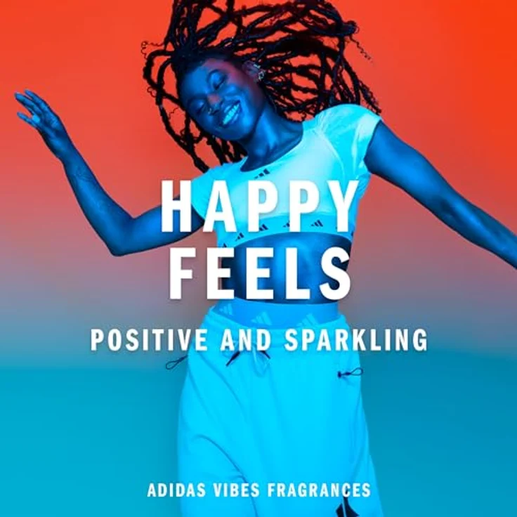 Adidas Vibes Happy Feels Eau de Parfum für alle, lebendig und belebend, Grapefruit und Jasmin, 50 ml – Bild 2