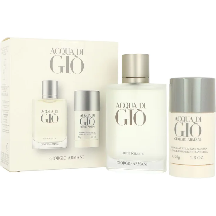 Armani Acqua Di Gio Set, Eau De Toilette 100ml + Deostick 75ml, aquatischer Duft, für Damen