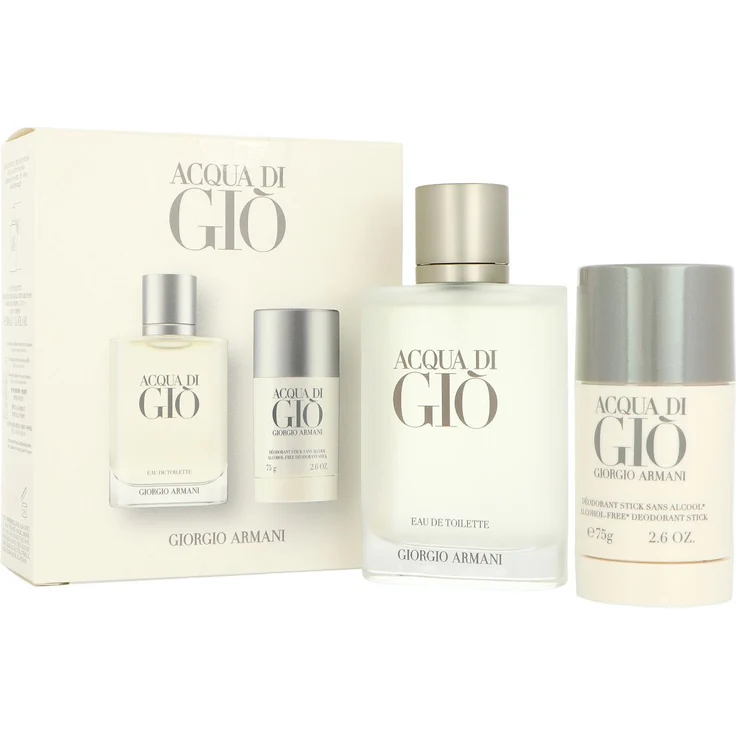 Armani Acqua Di Gio Set, Eau De Toilette 100ml + Deostick 75ml, aquatischer Duft, für Damen