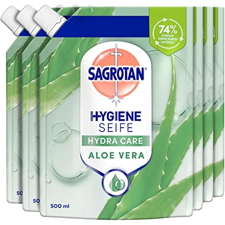 Sagrotan Handseife Nachfüller Aloe Vera – 6 x 500 ml Flüssigseife
