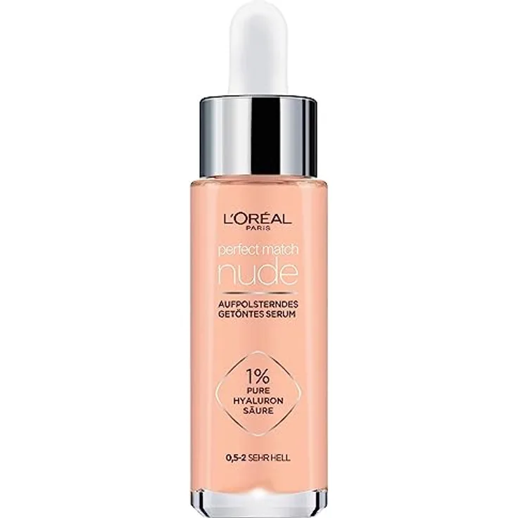 L'Oréal Paris Getöntes Serum, Pflegende, flüssige Foundation mit Hyaluronsäure, Perfect Match Tinted Serum, Nr. 0,5-2 sehr hell, 1 x 30 ml