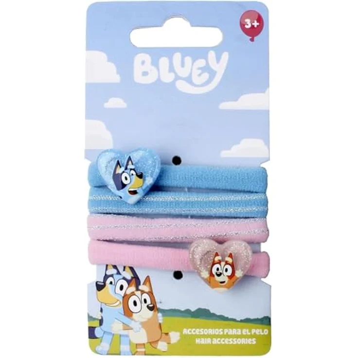 Disney Bluey Haargummis für Kinder, 4er Set, schonend und vielseitig für einfache Frisuren – Bild 1
