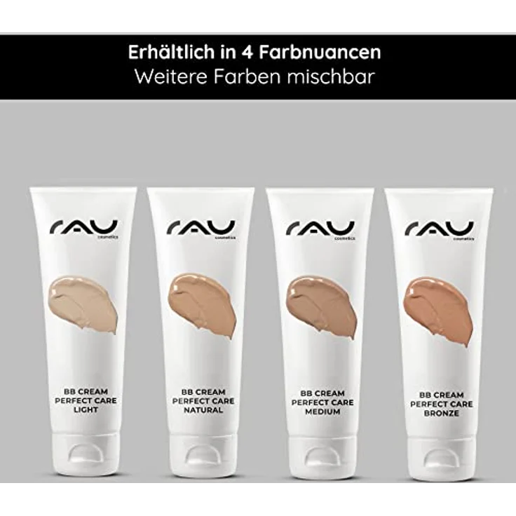 RAU Cosmetics Silikonölfreie BB Cream Light SPF12 für trockene, unreine, normale Haut 75 ml - Make-Up Creme, Pflege, UV-Schutz - Getönte Tagescreme mit Zink & Panthenol - Light, Gesichtscreme – Bild 2
