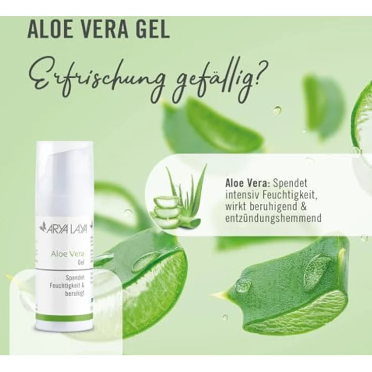 ARYA LAYA Aloe Vera Gel, 150 ml – Gesichts-Pflege für viele Hauttypen, Feuchtigkeits-Pflege kühlend, beruhigend und entzündungshemmend, vegan – Bild 3