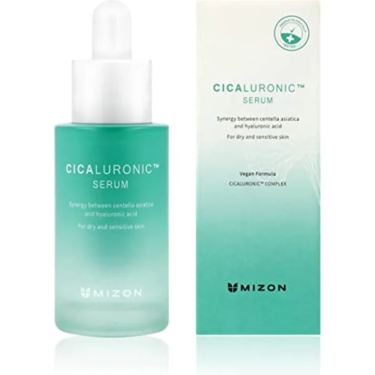 [MIZON] CICALURONIC SERUM (30ml) Koreanische Hautpflege - Beruhigendes & Feuchtigkeitsspendendes Serum mit Centella Asiatica & Hyaluronsäure - für Empfindliche und Trockene Haut - Vegan formula