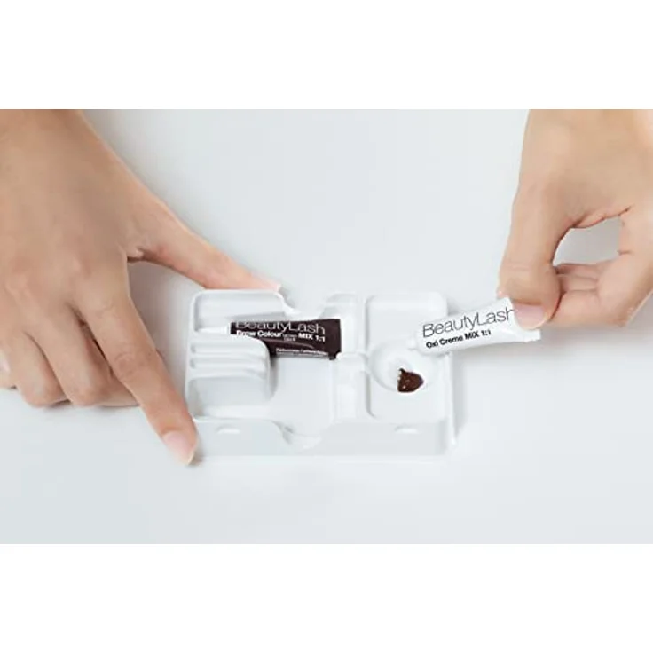 BeautyLash Power-Brow Färbeset hellbraun, die vegane Augenbrauenfarbe färbt jedes Haar in einem mittleren Braunton, für Brauen wie im Salon gefärbt, 1x 7 ml für ca. 8 Färbungen – Bild 4