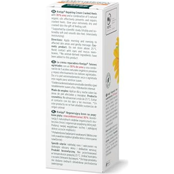 Kneipp Creme rissiger Fersen; repariert und verhindert Risse in den Fersen; regeneriert; beruhigt und erfrischt; natürliche und organische Öle; Harnstoff; Panthenol; Orangengeruch; 50 ml – Bild 4
