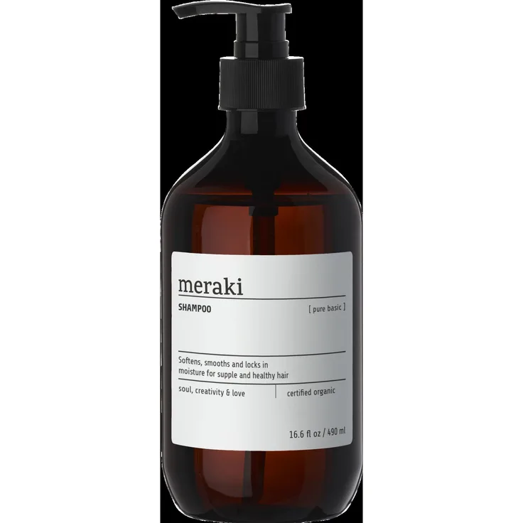 Meraki Pure Basic Shampoo, 490 ml, parfümfrei, biologisch, mit Aloe Vera und Mandelöl, für die ganze Familie