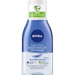 NIVEA Double Effect Augen Make-Up Entferner (125 ml), Make-Up Entferner für die sensible Augenpartie, Gesichtsreiniger entfernt extrem wasserfestes Make-Up