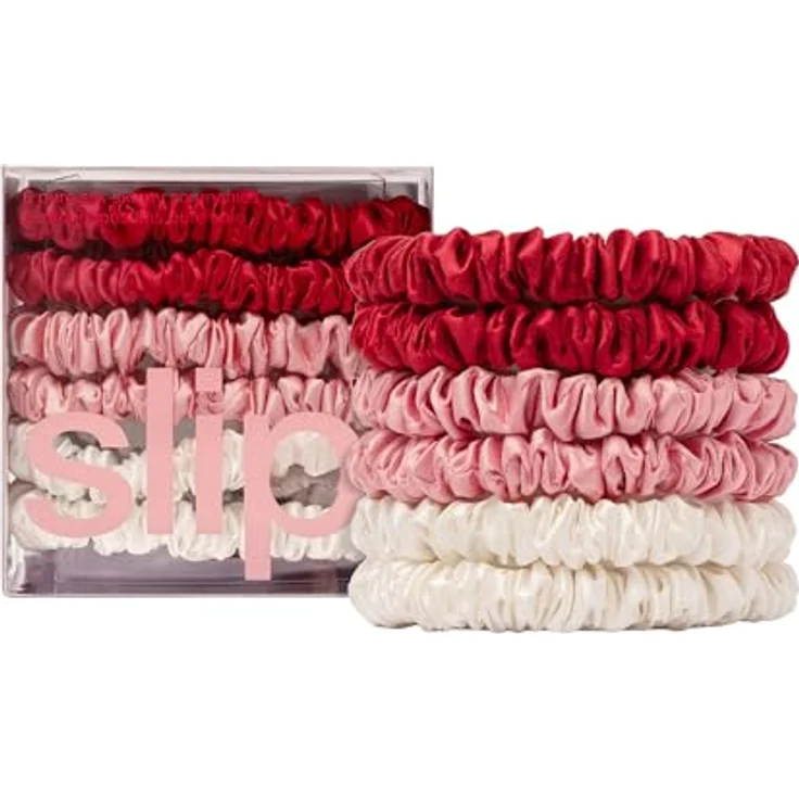 SLIP Skinny-Haargummis, 6er Set in Limited Edition Sweetie – Anti-Falten, bruchsicheres Slipsilk-Design aus reiner Seide für empfindliches Haar – Bild 1