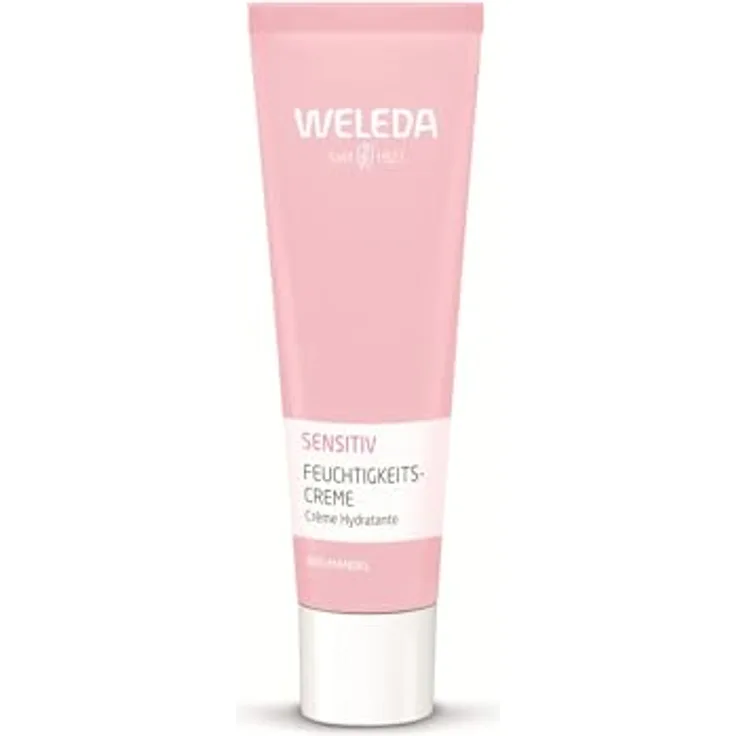 Weleda Bio Mandel Sensitiv Feuchtigkeitscreme, unparfümierte Gesichtscreme für sensible und trockene Haut, 30 ml