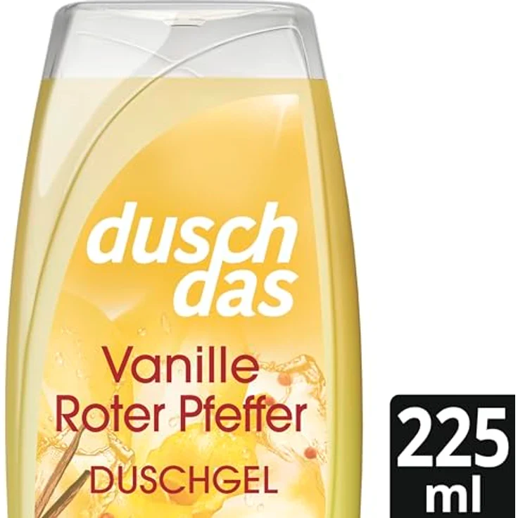 Duschdas Duschgel Vanille & Roter Pfeffer, Duschbad mit Fresh-Energy-Duftformel, 225 ml, dermatologisch – Bild 2