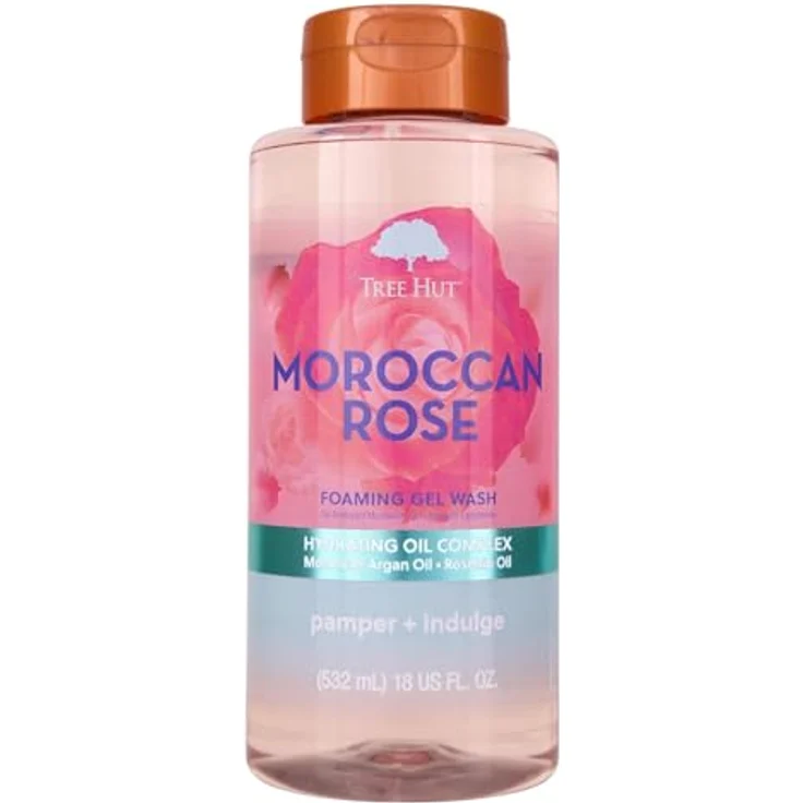 Tree Hut Moroccan Rose Foaming Gel Wash, schaumiges Duschgel mit Sheabutter und Arganöl, 532 ml – Bild 1