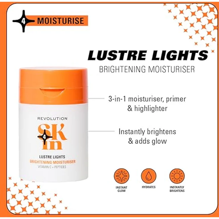 Revolution Skincare Be Bright Vitamin C & Peptides Brightening Moisturiser, aufhellende Gesichtscreme mit Peptiden, 50 ml, alkoholfrei, vegan, dermatologisch getestet – Bild 2