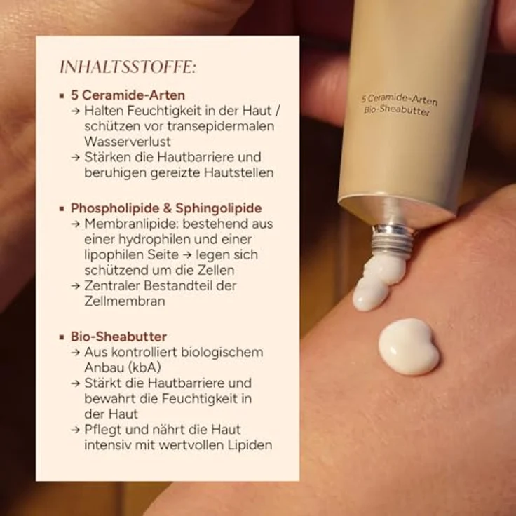 junglück Ceramide Handcreme, 5 Ceramide für trockene Hände, vegan, schnell einziehend, mit Bergamotte- & Orangenblüte-Duft – Bild 5