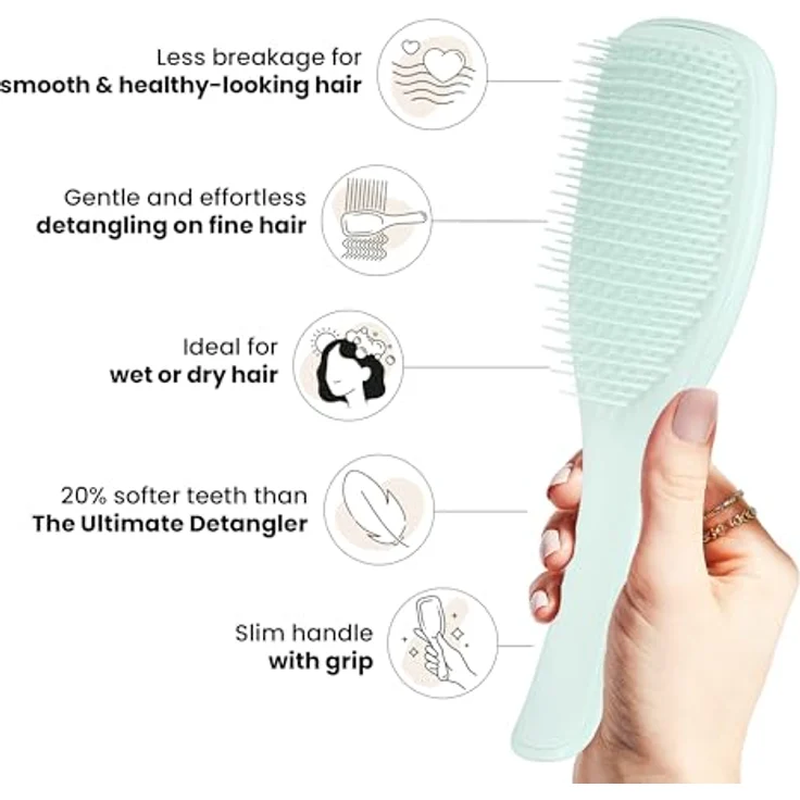 Tangle Teezer Ultimate Detangler Brush, Bürste für trockenes und nasses Haar, reduziert Haarbruch bei coloriertem, feinem und brüchigem Haar, Eisblau – Bild 4