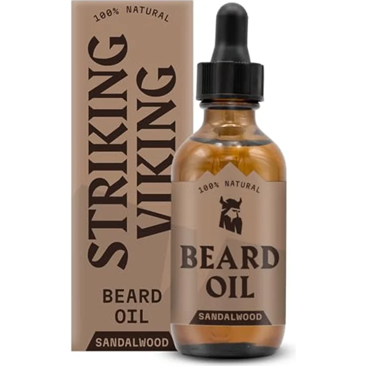 Striking Viking Bartöl-Conditioner 60 ml, Bergamot Thunder Duft, mit Argan- & Jojobaöl, fördert Bartwachstum, spendet Feuchtigkeit – Bild 1
