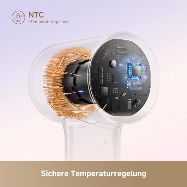 dreame Mini-High-Speed-Haartrockner, 270 g, 100.000 U/min, NTC-Temperaturregelung, negative Ionen, 5 Modi, Weiß – Bild 4