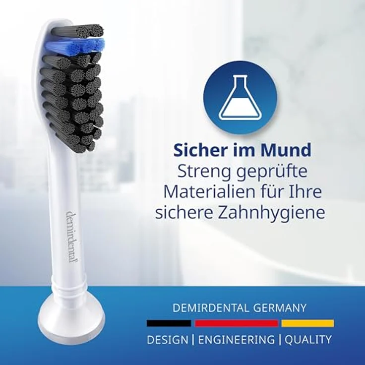Demirdental 8er-Pack HX9058 Aufsteck-Bürsten für Philips Sonicare Ersatz-Zahnbürsten mit Aktivkohle für optimale Belagentfernung Bürsten-Köpfe hart – Bild 6