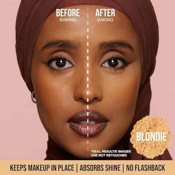 Huda Beauty Easy Bake Loose Powder, loser Puder für Damen, Farbton Blondie, 20 g, mattes Finish und Kontrolle über Talgproduktion – Bild 2