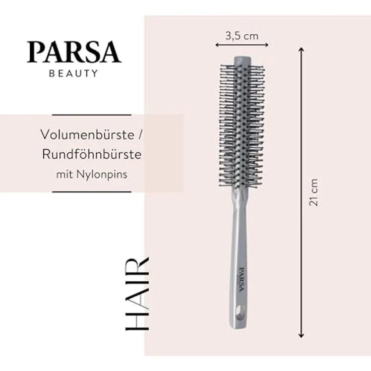 Parsa Beauty Volumenbürste Unicolor Rundföhnbürste mit Kunststoffpins – Bild 3