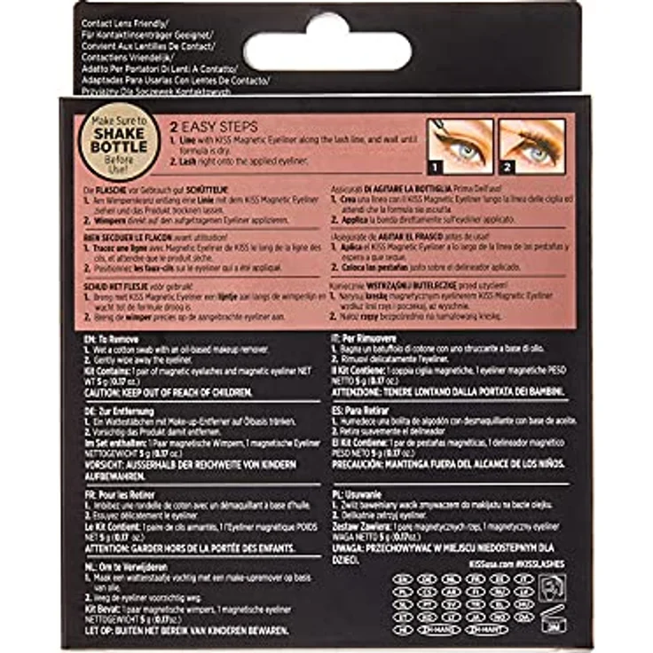 KISS Magnetic Lash Collection Eyeliner & Lash Set 1 Paar magnetische Wimpern und magnetischer Eyeliner, Lure, wiederverwendbare synthetische Wimpern mit 5 doppelt starken Magneten – Bild 2