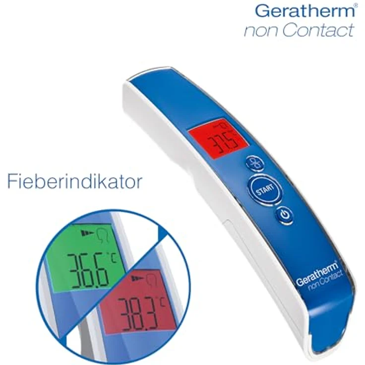 Geratherm GT-101, Berührungsloses Fieberthermometer für Stirnmessung, präzise Temperaturmessung von 0 bis 100 Grad, ergonomisches Design – Bild 5