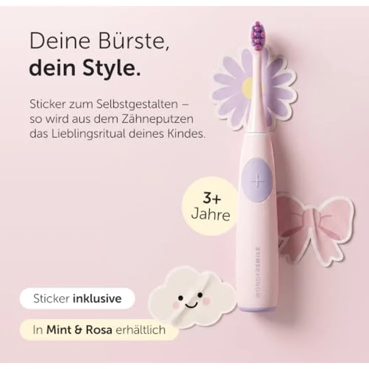 WonderSmile Wondersmile Kids Schallzahnbürste Fairy Rose - elektrische Zahnbürste ab 3 Jahren, 2 Putzmodi, 30 Tage Akku, induktive Ladestation – Bild 10
