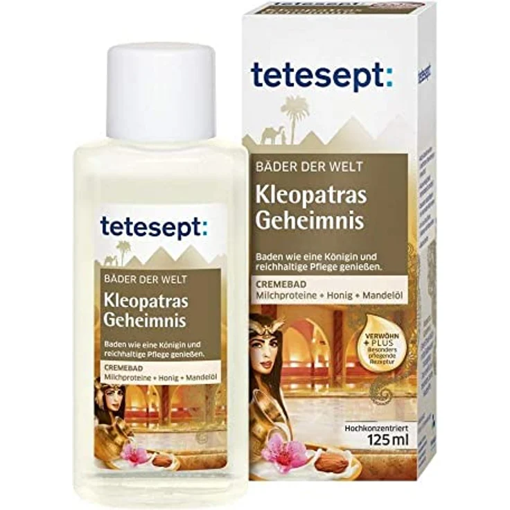 Tetesept Ägyptisches Kleopatra Bad, Badezusatz mit Milchproteinen, Honig und Mandelöl, 125 ml – Bild 2