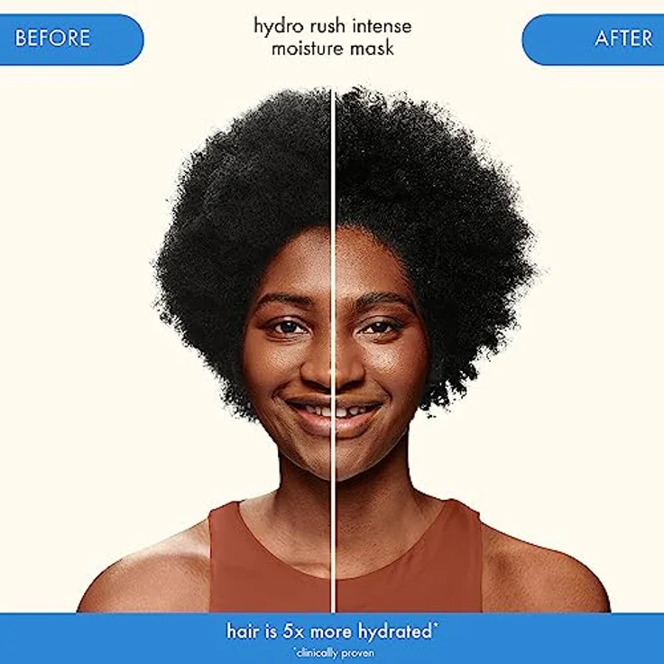 Amika Hydro Rush Intense Moisture Mask, 250 ml, Feuchtigkeitsmaske mit Hyaluronsäure & Sanddorn für trockenes Haar, 5 Tage intensive Feuchtigkeit, entwirrend – Bild 5