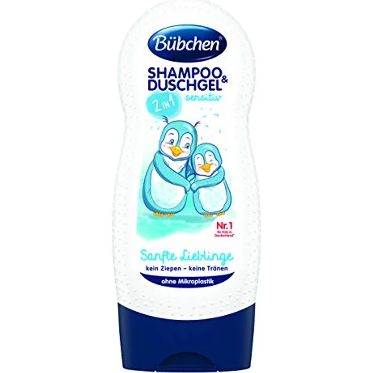 Bübchen Shampoo & Duschgel, Sensitiv, 2in1, 230 ml, mild zu den Augen, für sanfte Pflege von Haut und Haar – Bild 1