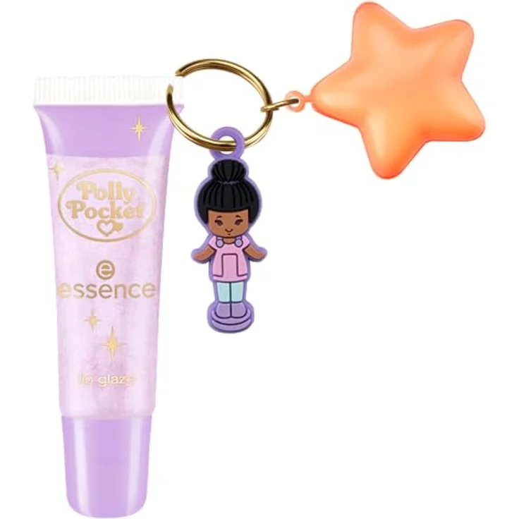 essence Polly Pocket lip glaze Lipgloss 01 90’s Girl, glänzendes Finish mit Schimmerpartikeln und fruchtigem Erdbeerduft – Bild 2