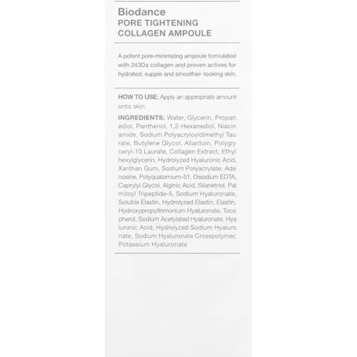 Biodance Pore Tightening Collagen Ampoule, festigendes Hautserum zur Verfeinerung der Poren, 50 ml, feuchtigkeitsspendend und alterungshemmend – Bild 3