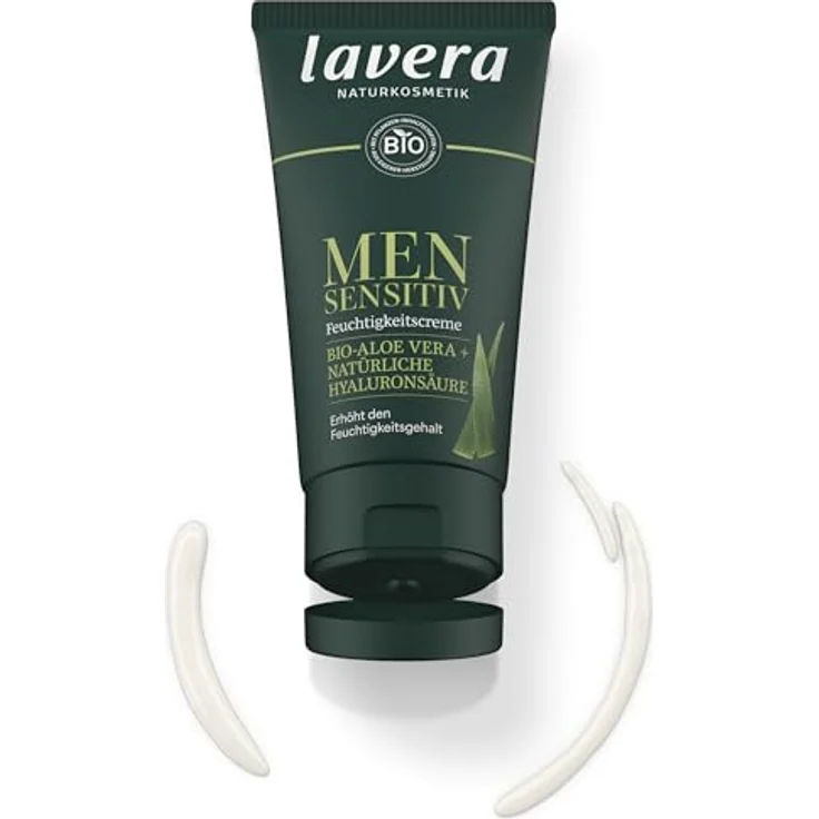 lavera Men sensitiv Feuchtigkeitscreme - Erhöht Feuchtigkeitsgehalt - für empfindliche Haut - sanft & erfrischend - hilft bei Juckreiz - vegan - Naturkosmetik - 50 ml – Bild 2